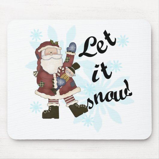 Santa Let it Schnee T - Shirt und Geschenke Mousepad (Vorne)