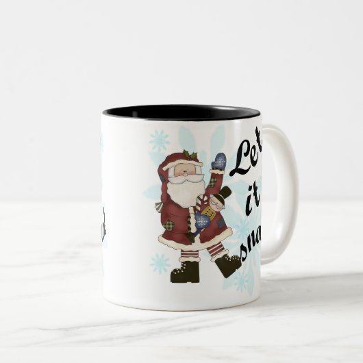 Santa Let it Snow Zweifarbige Tasse (VorderseiteRechts)