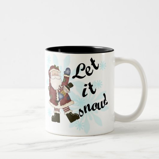 Santa Let it Snow Zweifarbige Tasse (Rechts)