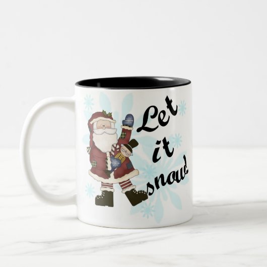 Santa Let it Snow Zweifarbige Tasse (Links)