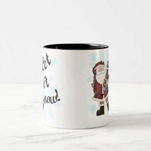 Santa Let it Snow Zweifarbige Tasse (Mittel)