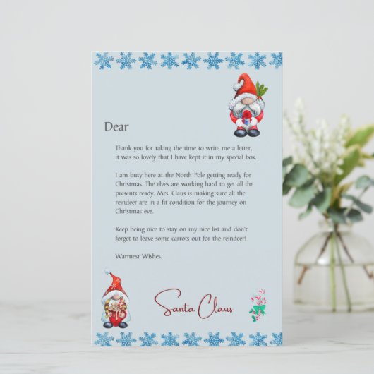 Santa Letter Customizable Christmas Letter (Stehend Vorderseite)