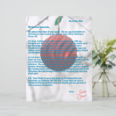 Santa Letter Red Ornament Snowflakes (Stehend Vorderseite)