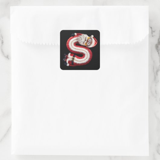 Santa Letter S Quadratischer Aufkleber (Tasche)