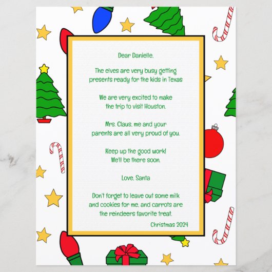 Santa Letter with Colour Page Paper Sheet (Vorderseite)