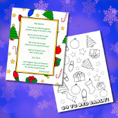 Santa Letter with Colour Page Paper Sheet