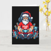 Santa Level Up Funny Gamer Holiday Christmas Video Karte (Gelbe Blume)