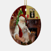 Santa-Lhasa Apso (R2) Keramik Ornament (Rechts)