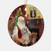 Santa-Lhasa Apso (R2) Keramik Ornament (Links)