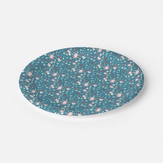 Santa Liebe Pattern Pappteller (Schrägansicht)