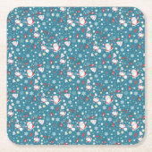 Santa Liebe Pattern Rechteckiger Pappuntersetzer (Vorderseite)