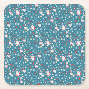 Santa Liebe Pattern Rechteckiger Pappuntersetzer