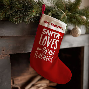 Santa Lieben Acht Dozenten Niedlich Funny Kleiner Weihnachtsstrumpf