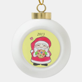 Santa Lieben Cookies Keramik Ball Ornament