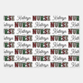 Santa Lieben Krankenpfleger Personalisiert Geschenkpapier Set (Vorderseite)