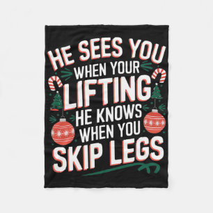 Santa Lieben Leg Tag Weihnachten Fitness - Erwachs Fleecedecke