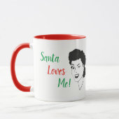 Santa Lieben Me Retro Stil Weihnachtsfeiertage Tas Tasse (Links)