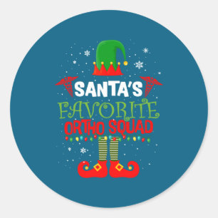 Santa Lieblings-Ortho-Squad-Elf Orthodontist Chris Runder Aufkleber