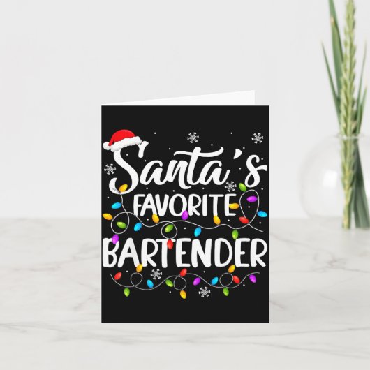 Santa Lieblingsbarkeeper Weihnachtsbeleuchtung Lus Karte (Vorderseite)
