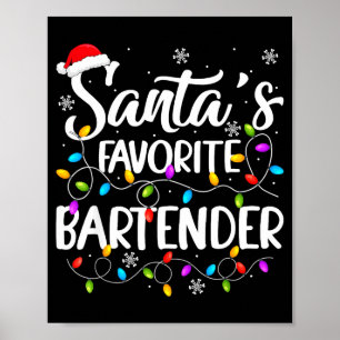 Santa Lieblingsbarkeeper Weihnachtsbeleuchtung Lus Poster