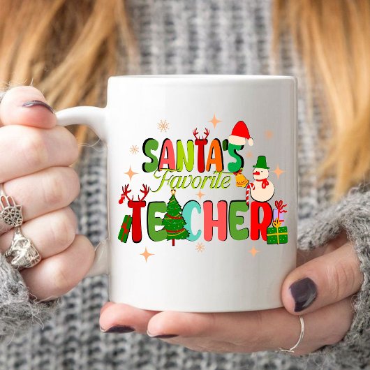 Santa Lieblingslehrer.personalisiertes Lehrergesch Kaffeetasse