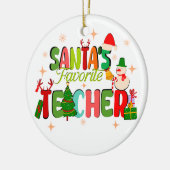 Santa Lieblingslehrer.personalisiertes Lehrergesch Keramik Ornament (Links)