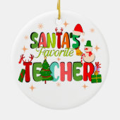 Santa Lieblingslehrer.personalisiertes Lehrergesch Keramik Ornament (Hinten)