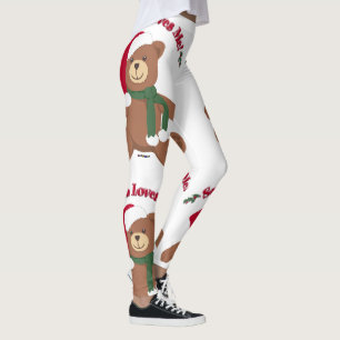 Santa liebt mich Weihnachts-Teddybär Leggings