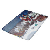 Santa liefert Bücher von Wyeth Badematte (Schrägansicht)