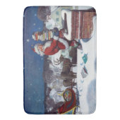 Santa liefert Bücher von Wyeth Badematte (Vorderseite Vertikal)