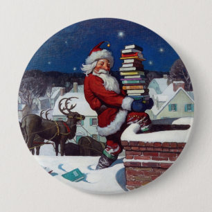 Santa liefert Bücher von Wyeth Button