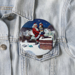 Santa liefert Bücher von Wyeth, Button