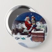 Santa liefert Bücher von Wyeth, Button (Vorne & Hinten)