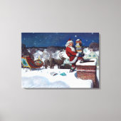 Santa liefert Bücher von Wyeth Leinwanddruck (Vorderseite)