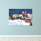 Santa liefert Bücher von Wyeth Leinwanddruck (Insitu (Holzboden))