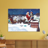 Santa liefert Bücher von Wyeth Leinwanddruck (Insitu (Wohnzimmer))