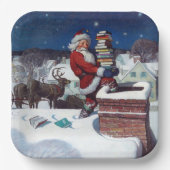 Santa liefert Bücher von Wyeth Pappteller (Vorderseite)