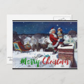 Santa liefert Bücher von Wyeth Postkarte (Vorne/Hinten)