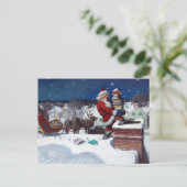 Santa liefert Bücher von Wyeth Postkarte (Stehend Vorderseite)