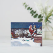 Santa liefert Bücher von Wyeth Postkarte (Stehend Vorderseite)