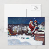 Santa liefert Bücher von Wyeth Postkarte (Vorne/Hinten)