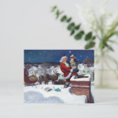 Santa liefert Bücher von Wyeth Postkarte (Stehend Vorderseite)