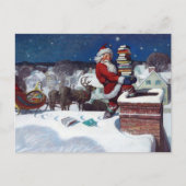 Santa liefert Bücher von Wyeth Postkarte (Vorderseite)