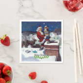 Santa liefert Bücher von Wyeth Serviette (Beispiel)