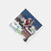 Santa liefert Bücher von Wyeth Serviette (Ecke)