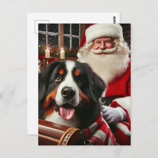 Santa liefert einen Berner Hund Postkarte (Vorne/Hinten)