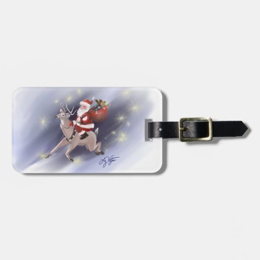 Santa liefert Gepäckmarke Gepäckanhänger (Vorderseite horizontal)