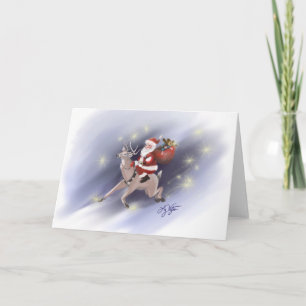 Santa liefert Grußkarte Feiertagskarte