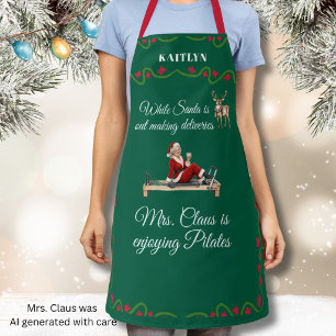 *Santa liefert Mrs. Claus genießt Pilates Name  Schürze