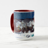 Santa liefert Schlitten voller Bücher Tasse (Vorderseite Links)